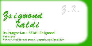 zsigmond kaldi business card