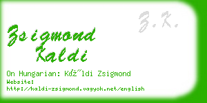 zsigmond kaldi business card